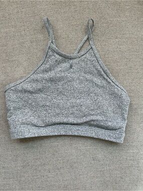 Gray Heather High Neck Sports Bra